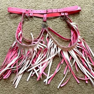 Pink and white meant to be over jeans